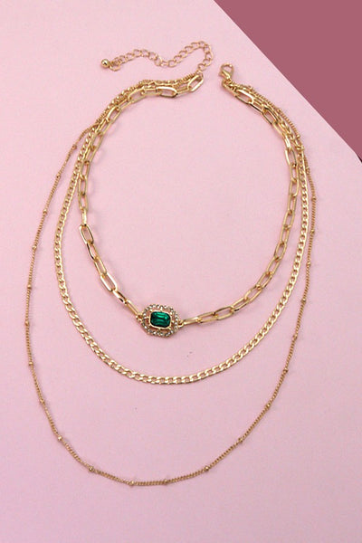 RHINESTONE CHOKER MULTI LAYER NECKLACE | 25N482