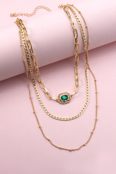 RHINESTONE CHOKER MULTI LAYER NECKLACE | 25N482