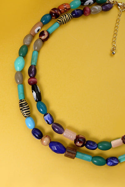 MULTI BEADED DOUBLE LAYER NECKLACE | 31N2244