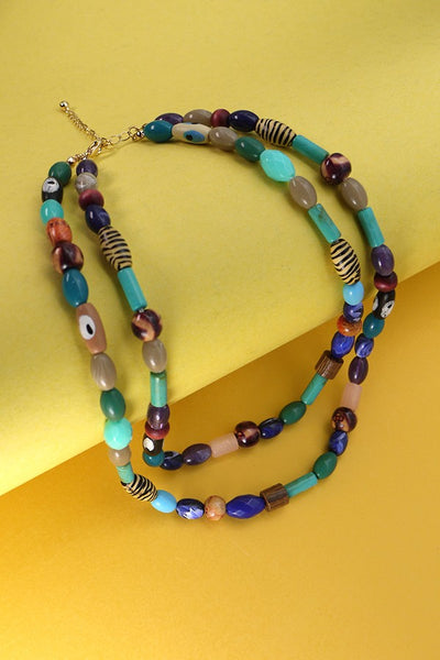 MULTI BEADED DOUBLE LAYER NECKLACE | 31N2244