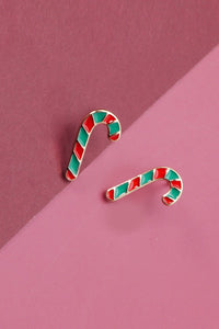 EPOXY CANDY CANE STUD EARRINGS | 31E2275