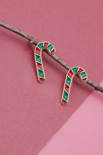 EPOXY CANDY CANE STUD EARRINGS | 31E2275