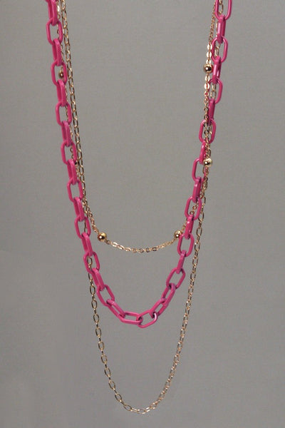 COLOR CHAIN MULTI LAYER NECKLACE | 25N464