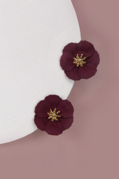 MATTE SOFT FLOWER STUD EARRING | 51E2070924