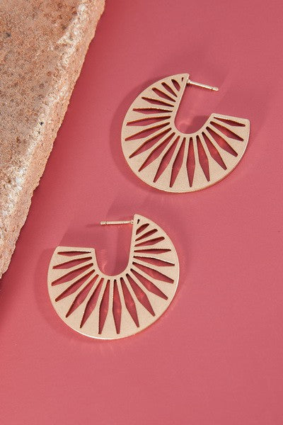 AZTEC WORN GOLD HOOPE EARRINGS | 51E2070948