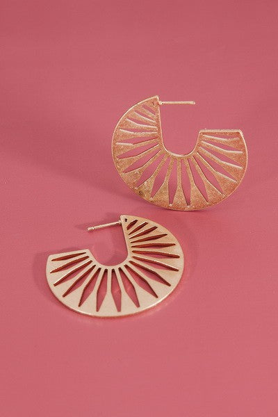 AZTEC WORN GOLD HOOPE EARRINGS | 51E2070948