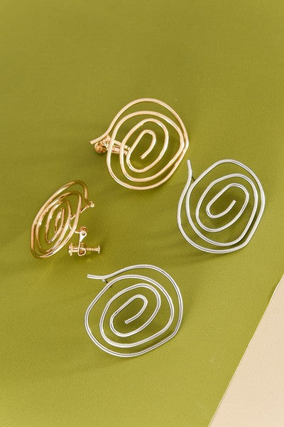 BIG SWIRL STATEMENT POST EARRINGS | 52E2070949