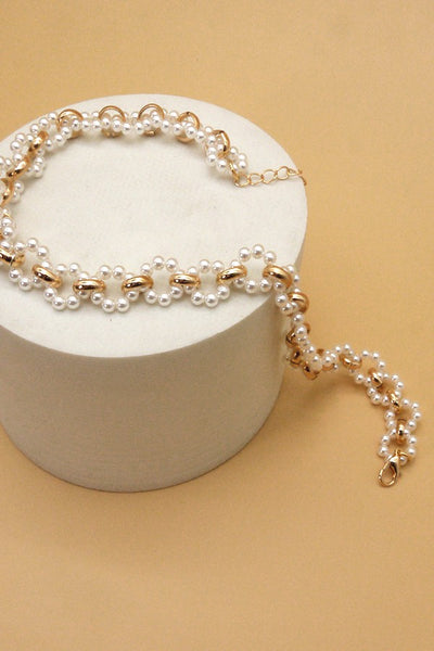 PEARL GOLD MIX CHOKER NECKLACE | 51N2070923