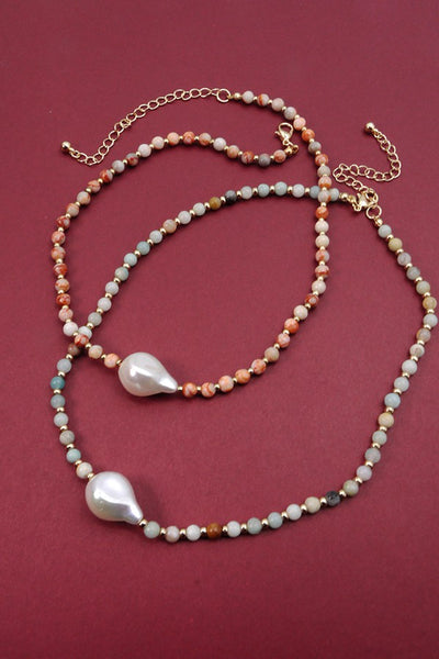 STONE BEADED PEARL CHOCKER NECKLACE | 51N2070935