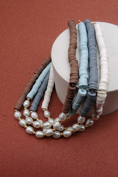 HEISHI DISC BEAD PEARL NECKLACE | 51N2070937