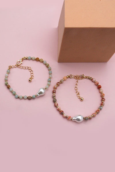 STONE BEADED PEARL BRACELET | 51B2070907