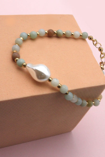 STONE BEADED PEARL BRACELET | 51B2070907