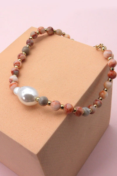 STONE BEADED PEARL BRACELET | 51B2070907