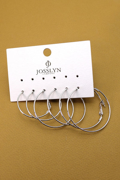 CLASSIC BASIC TRIO HOOP EARRINGS | 31E22791