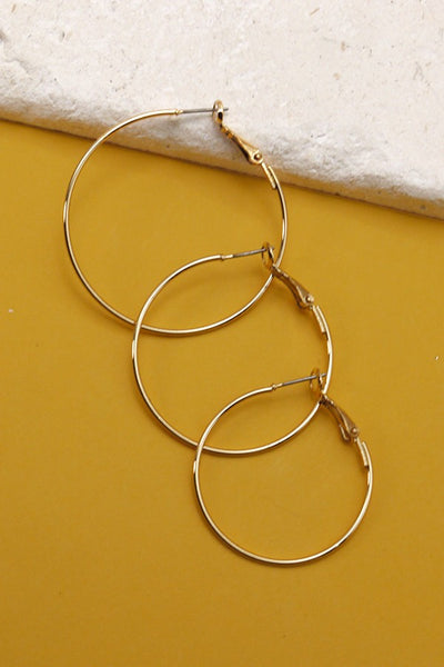 CLASSIC BASIC TRIO HOOP EARRINGS | 31E22791