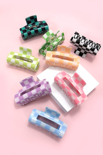 CHECKER HAIR CLAW CLIPS  |  40H494