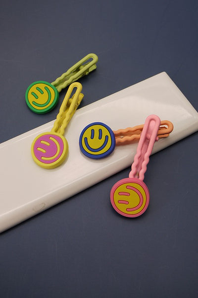 RUBBER SMILEY HAIR CLIPS | 40H495