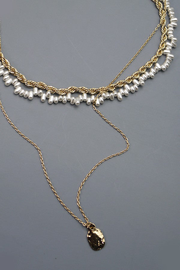 SIMPLE PEARL MULTI LAYER NECKLACE | 52N208119