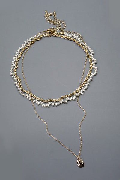 SIMPLE PEARL MULTI LAYER NECKLACE | 52N208119