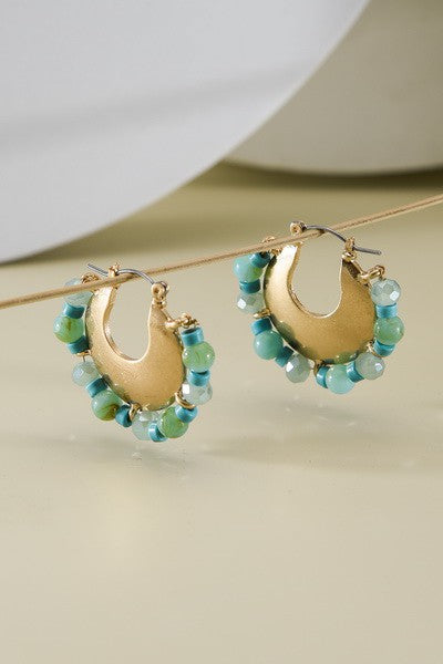 MULTI STONE DISC HOOP EARRINGS | 52E2080150