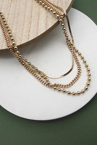 TRIPLE LAYER MULTI CHAIN NECKLACE | 31N22279