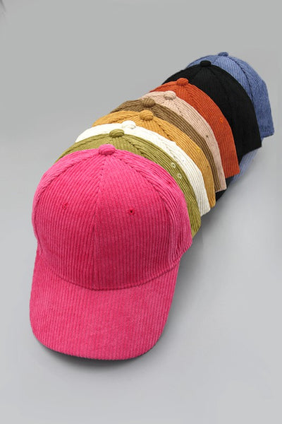 PLAIN CORDUROY BASEBALL CAP | 40CP016