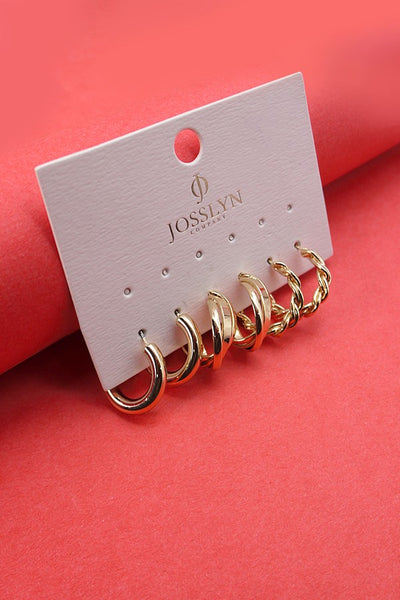 TWISTED TRIO HOOP EARRINGS | 31E23146