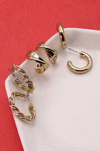 TWISTED TRIO HOOP EARRINGS | 31E23146