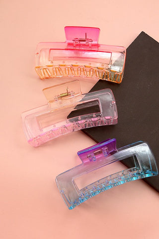 JUMBO CLEAR ACETATE OMBRE HAIR CLAW CLIPS | 40H503