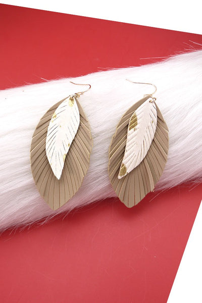 DOUBLE GENUINE LEATHER LEAF EAR | 52E2101819