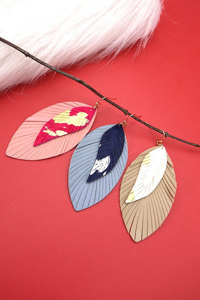 DOUBLE GENUINE LEATHER LEAF EAR | 52E2101819