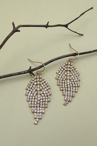 LEAF SHAPE RHINSTONE EARRINGS | 52E2082221