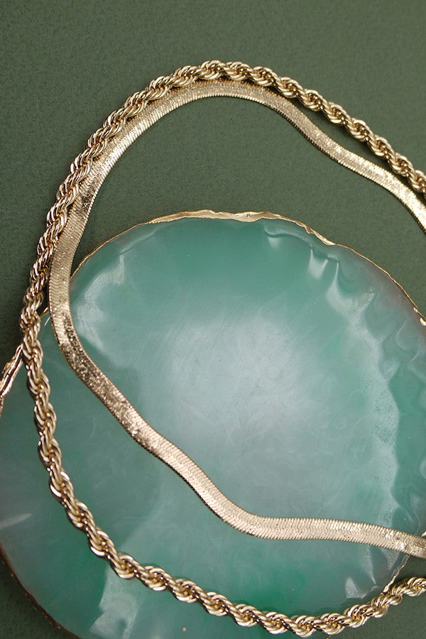 HERRINGBONE & ROPE CHAIN SET NECKLACE | 52N2081336