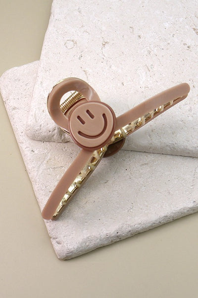 LARGE SMILEY CELLULOSE HAIR CLAW CLIPS | 40H514