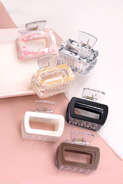 MID SIZE RECTANGLE  HAIR CLAW CLIP | 40H652