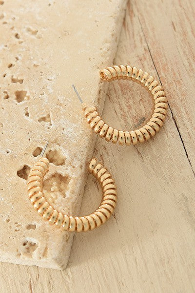 GOLD COIL HOOP EARRINGS | 71E2209235