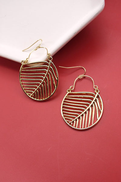 ROUND LEAF DROP EARRINGS | 52E2090537