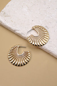 TRENDY FAN HOOP EARRINGS | 52E2090540