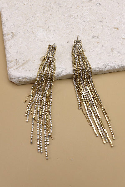 DOUBLE LAYER MINI RHINESTONE DROP EARRINGS | 52E2090507