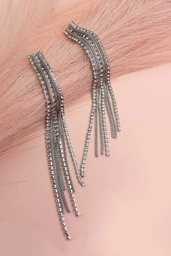 LONG RHINESTONE STATEMENT EARRINGS | 52E2090518