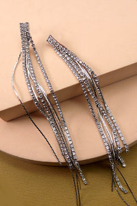 LONG CLASSIC RHINESTONE DROP EARRINGS | 52E2090516