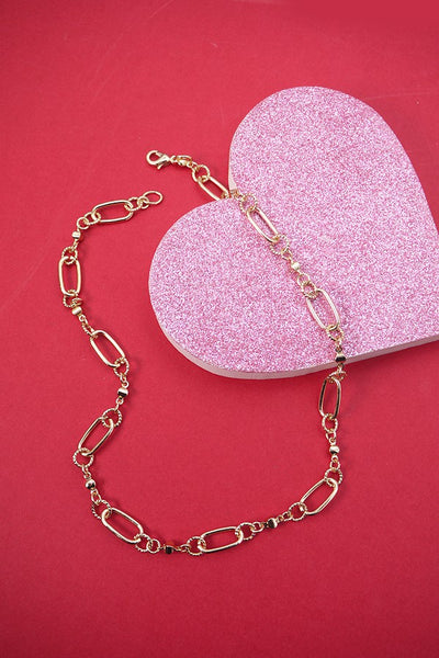 HANDMADE OVAL LINK CHAIN NECKLACE | 25N531