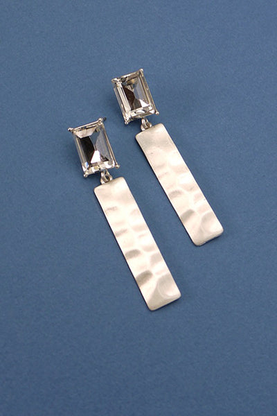 RECTANGLE STONE HAMMER DROP EARRINGS | 31E23107