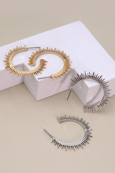 SUNBURST HOOP EARRINGS | 31E23105