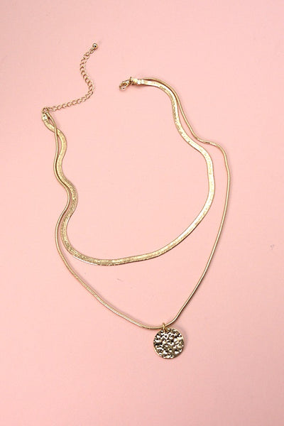 DOUBLE SNAKE CHAIN WITH COIN NECKLACE | 52N2101701