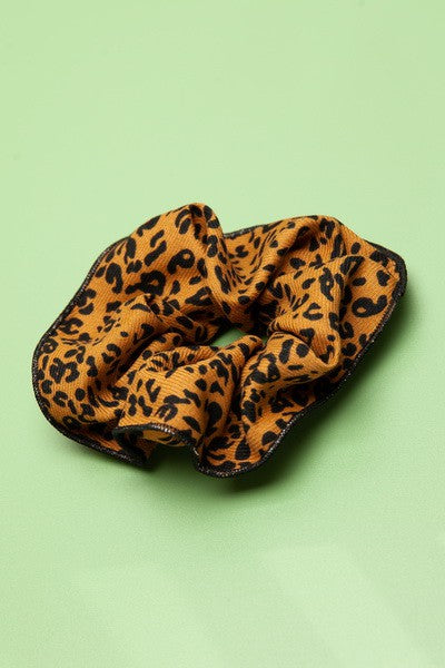 SOFTEST CORDUROY LEOPARD DESIGN SCRUNCHES | 40S704