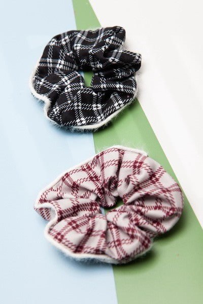 SOFTEST PLAID DESIGN SCRUNCHES | 40S705