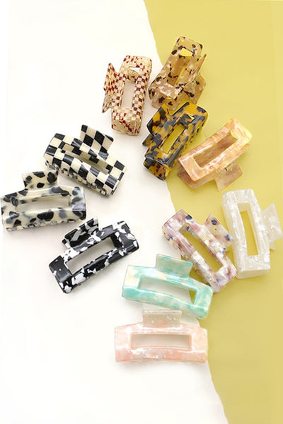 RECTANGLE CELLULOSE HAIR CLAW CLIP | 40H615