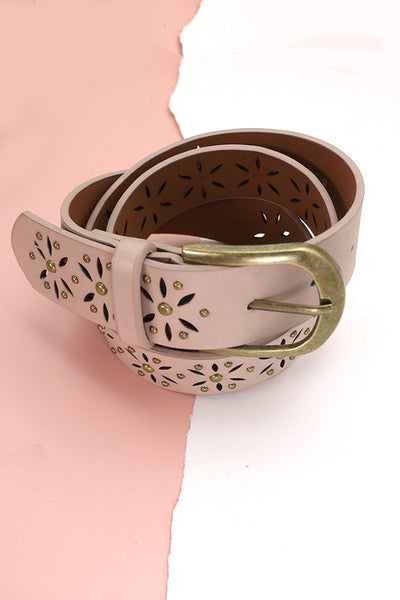 FLOWER CUTOUT CLASSIC BUCKLE BELTS  | 40BT615