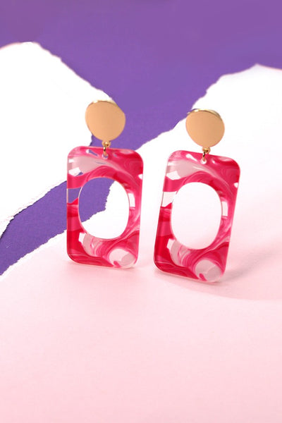 ACRYLIC RECTANGLE DROP EARRINGS | 31E23224